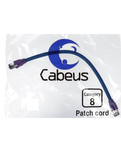 PC-SSTP-RJ45-Cat.8-0.3m-LSZH (9699c), серый. Патч-корд медный. CABEUS в Новосибирске