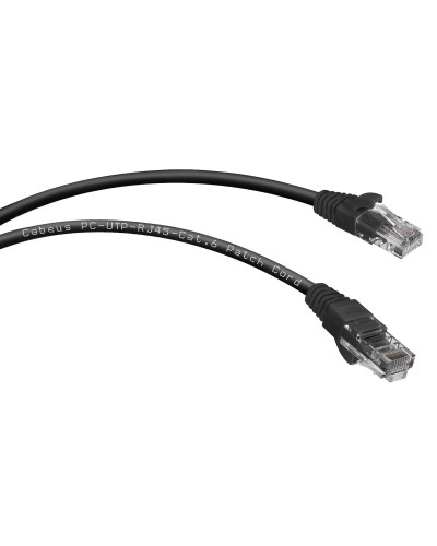 PC-UTP-RJ45-Cat.6-3m-BK (8666c), чёрный. Патч-корд медный. CABEUS в Новосибирске