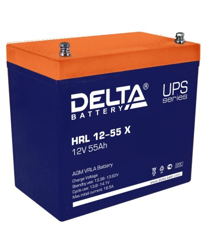 Delta HRL 12-55 X. Аккумулятор герметичный свинцово-кислотный. Delta в Новосибирске