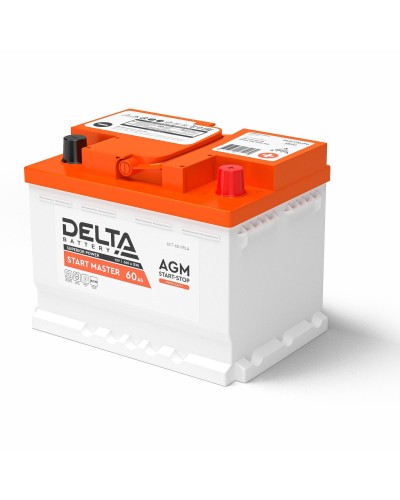 Delta START MASTER AGM 1260 (60 Ah). Аккумулятор автомобильный герметичный свинцово-кислотный. Delta в Новосибирске