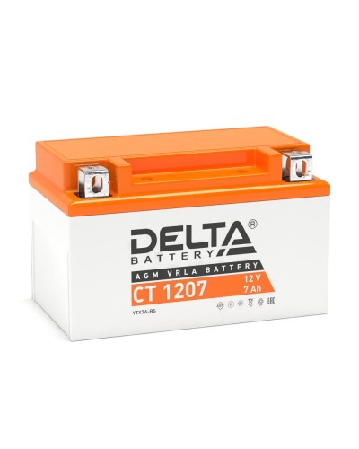 Delta CT 1207. Аккумулятор герметичный свинцово-кислотный стартерный. Delta в Новосибирске