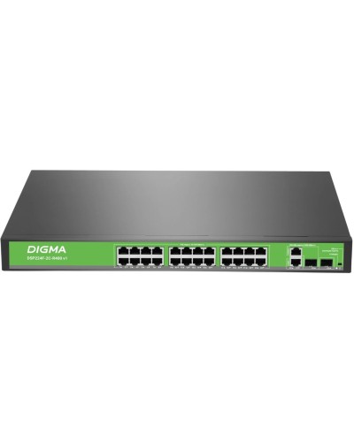 DSP224F-2C-R400 DSP224F-2C-R400 V1 (L2) 24х100Мбит/с 2хКомбо(1000BASE-T/SFP) 24PoE 24PoE+ 400W. Коммутатор с питанием по PoE. Digma в Новосибирске
