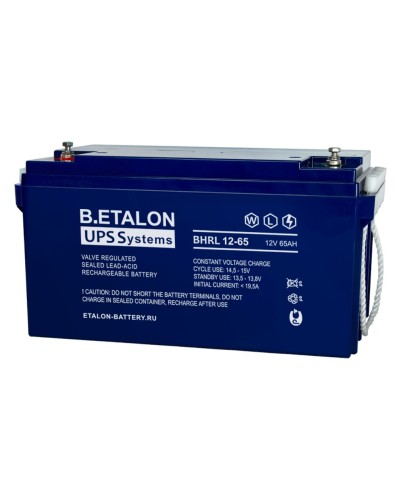 B.ETALON BHRL 12-65. Аккумулятор герметичный свинцово-кислотный. ETALON в Новосибирске