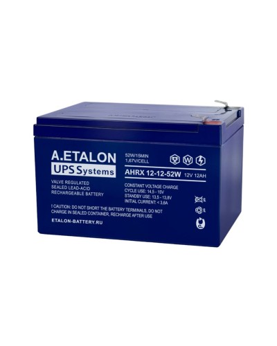 A.ETALON AHRX 12-12-52W. Аккумулятор герметичный свинцово-кислотный. ETALON в Новосибирске