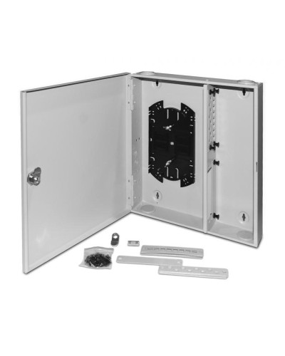 FO-WBX-4xSLT-W140H42-32UN-GY. Кросс оптический настенный. Hyperline в Новосибирске
