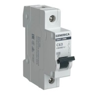 GENERICA ВА47-29М 1P C 63А 4,5кА (MVA21-1-063-C-G). Автоматический выключатель. IEK