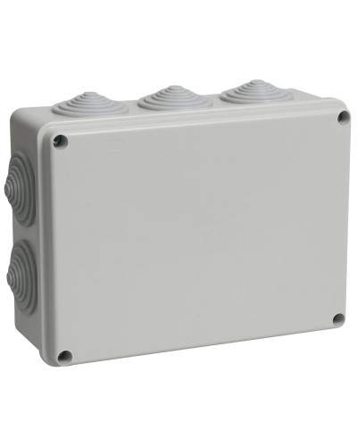 Коробка распаячная КМ41244 190х140х70 открытой проводки IP55 10 гермовводов серая (UKO11-190-140-070-K41-55). Коробка распаячная безгалогенная (HF). IEK в Новосибирске