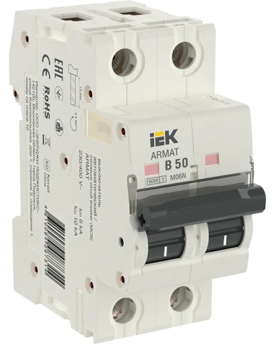 M06N 2P B 50А 6кА ARMAT (AR-M06N-2-B050). Автоматический выключатель. IEK в Новосибирске
