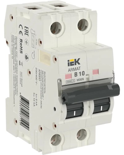 M06N 2P B 10А 6кА ARMAT (AR-M06N-2-B010). Автоматический выключатель. IEK в Новосибирске