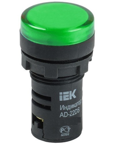 Лампа AD22DS (LED)матрица D22мм зеленый 24В AC/DC (BLS10-ADDS-024-K06). Светосигнальный индикатор. IEK в Новосибирске