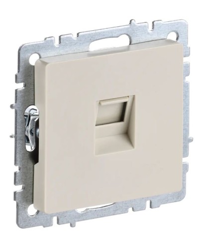 Розетка RJ45 РК10-БрКр кат.5E бежевый BRITE (BR-K10-1-K10). Розетка компьютерная. IEK в Новосибирске