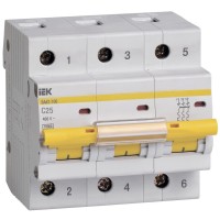 ВА47-100 3P C 25А 10кА KARAT (MVA40-3-025-C). Автоматический выключатель. IEK