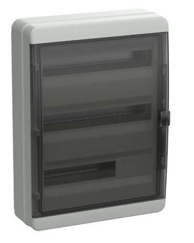 Корпус пластиковый КМПн-54 IP65 TEKFOR (TF5-KP72-N-54-65-K03-K02). Корпус модульный пластиковый черная прозрачная дверь. IEK в Новосибирске