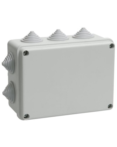 Коробка распаячная КМ41242 150х110х70 открытой проводки IP55 10 гермовводов серая (UKO10-150-110-070-K41-55). Коробка распаячная безгалогенная (HF). IEK в Новосибирске