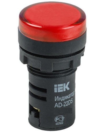 Лампа AD22DS (LED)матрица D22мм красный 230В (BLS10-ADDS-230-K04). Светосигнальный индикатор. IEK в Новосибирске
