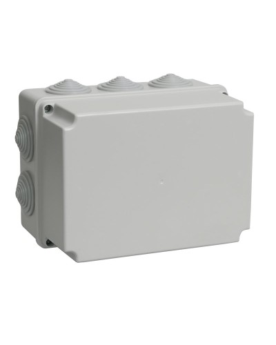 Коробка распаячная КМ41246 190х140х120 открытой проводки IP55 10 гермовводов серая (UKO10-190-140-120-K41-55). Коробка распаячная безгалогенная (HF). IEK в Новосибирске
