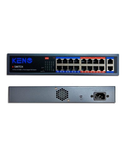 KN-SW1602POE+. Коммутатор с питанием по PoE. KENO в Новосибирске