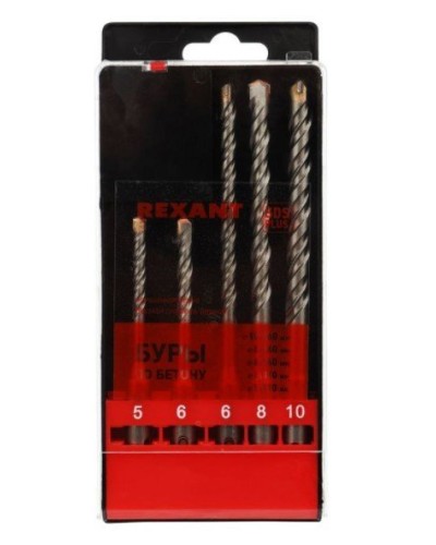 Набор буров, бетон 5-6х110, 6-8-10х160 мм, 5 шт, SDS PLUS Kranz (KR-91-0406): Аксессуар для электроинструмента в Новосибирске