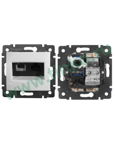 Розетка Valena 2xRJ11+RJ45 Cat.6, белый (770080). Розетка. LegranD в Новосибирске