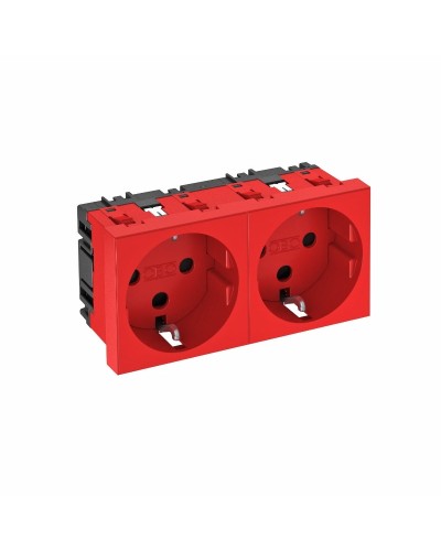 STD-D0 SRO2, (6120028). Розетка 0° двойная 2х2К+З, со шторками, 16А 250В красная. OBO Bettermann в Новосибирске