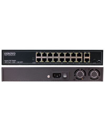 SW-61621(300W). Коммутатор 16-портовый Fast Ethernet с PoE. OSNOVO в Новосибирске