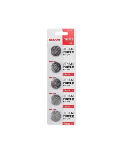 Литиевые батарейки CR2025 3 V 160 mAh (30-1107). Элемент питания. Rexant в Новосибирске