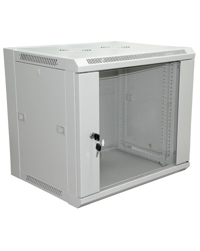 Шкаф телекоммуникационный 19 настенный 12U 600х600х635 мм (ШхГхВ)- передняя дверь стекло, боковые стенки съемные (разобранный) RAL 7035 (04-2222). Шкаф телекоммуникационный 19 настенный 12U. Rexant в Новосибирске