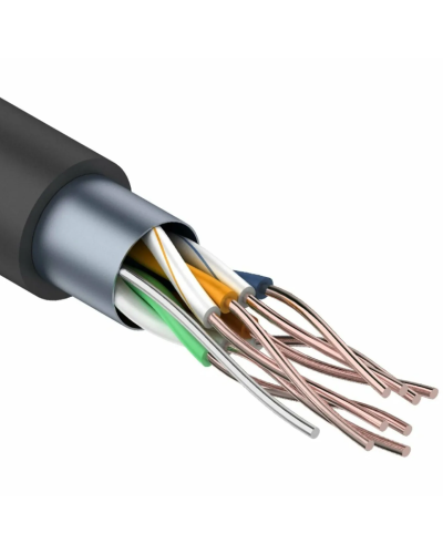 F/UTP, CAT 5e, PE, 4PR, 24AWG, OUTDOOR, SOLID, черный, 305м REXANT (01-0146-1). Кабель «витая пара» (LAN) для структурированных систем связи. Rexant в Новосибирске