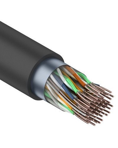 F/UTP, CAT 5, PE, 25PR, 24AWG, OUTDOOR, SOLID, черный, 305м, REXANT (01-1203). Кабель «витая пара» (LAN) для структурированных систем связи. Rexant в Новосибирске