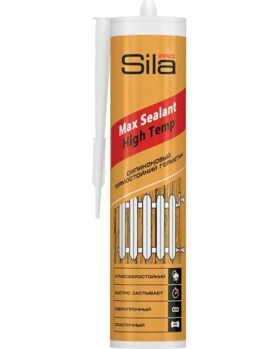 Герметик Sila PRO Max Sealant, High Temp, термостойкий, 280 мл. Герметик силиконовый термостойкий, красный. Sila в Новосибирске
