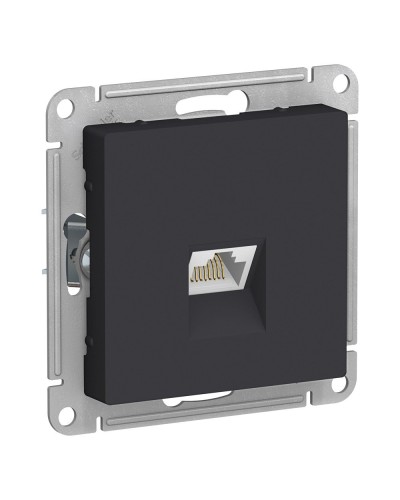 AtlasDesign розетка RJ45, кат. 5Е, 1-местная, скрытой установки, механизм, карбон (ATN001083). Розетка компьютерная. Systeme Electric в Новосибирске