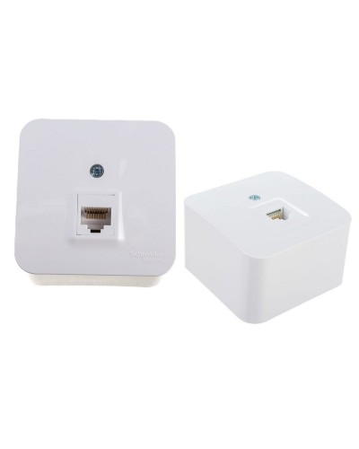 BLANCA розетка RJ45 1-местная, кат. 5Е, открытой установки, белый (BLNIA045001). Розетка компьютерная с изолированной пластиной. Systeme Electric в Новосибирске