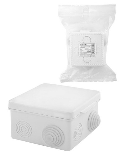 Коробка ОП 80х80х50мм, крышка, IP54, 7вх., белая (SQ1401-0922). Распаячная коробка. TDM ЕLECTRIC в Новосибирске