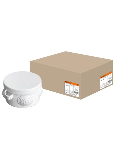 Коробка ОП D65х40мм, крышка, IP54, 4вх. (SQ1401-0501). Распаячная коробка. TDM ЕLECTRIC в Новосибирске