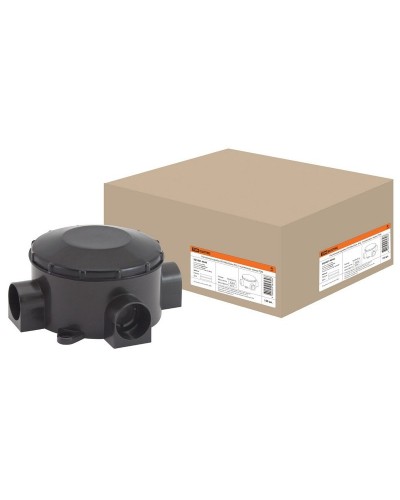 Распаячная коробка ОП D80х35мм, IP42, 3-х рожковая, черная TDM (SQ1401-4044). Распаячная коробка ОП. TDM ЕLECTRIC в Новосибирске