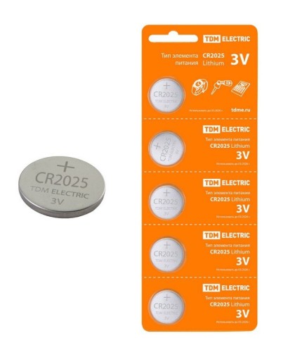 CR2025 Lithium 3V BP-5 TDM (SQ1702-0028). Элемент питания. TDM ЕLECTRIC в Новосибирске