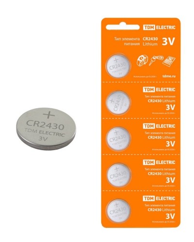 CR2430 Lithium 3V BP-5 TDM (SQ1702-0030). Элемент питания. TDM ЕLECTRIC в Новосибирске