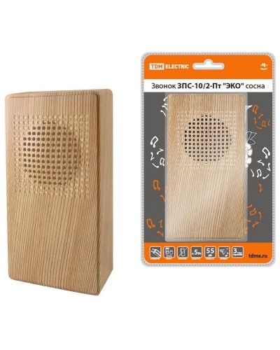 ЗПС-10/2-Пт ЭКО сосна, птичка, без кнопки, AC 230V (SQ1901-0026). Звонок проводной. TDM ЕLECTRIC в Новосибирске