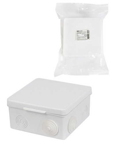 Коробка ОП 100х100х55мм, крышка, IP54, 8вх., белая (SQ1401-0923). Распаячная коробка. TDM ЕLECTRIC в Новосибирске