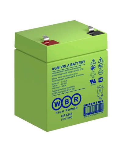 WBR GP1245 (12V16W). Аккумулятор герметичный свинцово-кислотный. WBR в Новосибирске