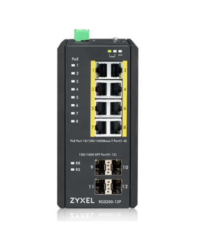 RGS200-12P-ZZ0101F. Промышленный L2 PoE+ коммутатор. ZYXEL в Новосибирске