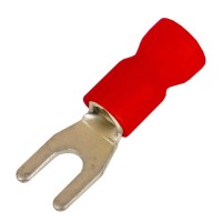Наконечник вилочный НВИ 0,25-1,5 М5 (D5,3мм) (100 шт) (2A15P-EE-PVC). Наконечник вилочный с изолированным фланцем ПВХ. ДКС