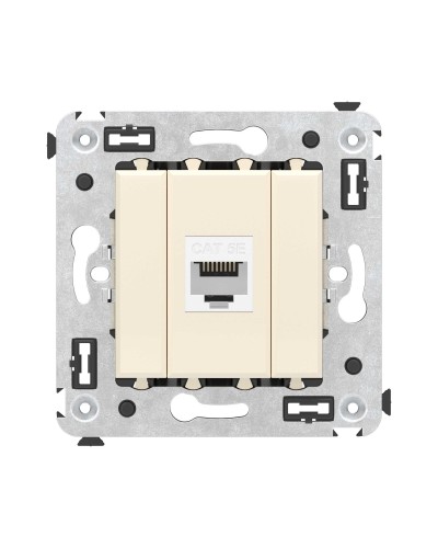 Розетка RJ-45 в стену, кат.5E, Avanti, одинарная, ванильная дымка (4405663). Розетка компьютерная. ДКС в Новосибирске