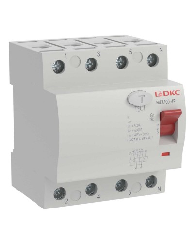 YON MAX MDL100 ВДТ, 4P, 30mA, 25A, АС (MDL100-4P2-25-AC). Автоматический выключатель дифференциальный (УЗО). ДКС в Новосибирске