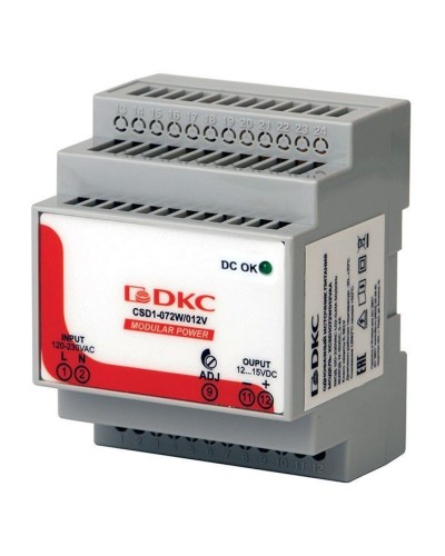 Источник питания однофазный 72Вт, 5А, 12В (XCSD1072W012VAA). Источник питания  MODULAR POWER однофазный. ДКС в Новосибирске
