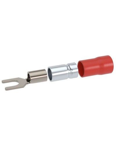 Наконечник вилочный НВИ 0,25-1,5 М3 (D3,2мм) (100 шт) (2A13P-DS-PVC). Наконечник вилочный с изолированным фланцем ПВХ, двойная гильза. ДКС в Новосибирске