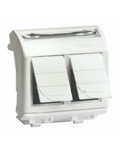 Розетка RJ-45 Brava 2 модуля слоновая кость (75656S): Розетка компьютерная с двумя разъёмами в Новосибирске