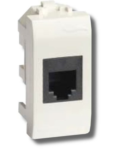 Розетка RJ-45 Brava 1 модуль белая (76654B): Розетка компьютерная с одним разъёмом в Новосибирске