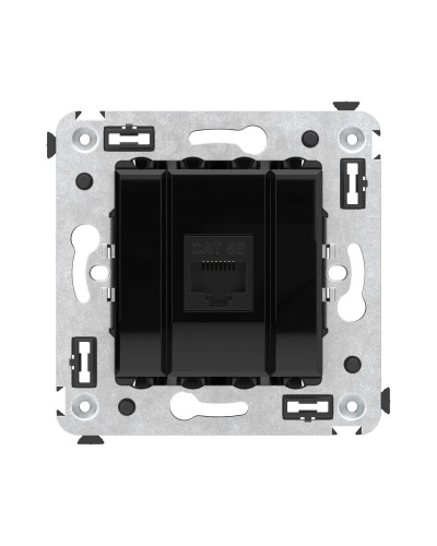 Розетка RJ-45 в стену, кат.5E, Avanti, одинарная, черный квадрат (4402663). Розетка компьютерная. ДКС в Новосибирске