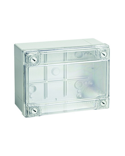 Коробка ответвительная с гладкими стенками, IP56, 380х300х120 (54420). Коробка ответвительная с гладкими стенками и прозрачной крышкой. ДКС в Новосибирске